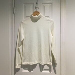 TanJay Women’s Cream Ribbed Turtleneck Top